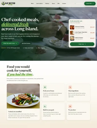 Homepage of the redesigned Eat Better Meals site