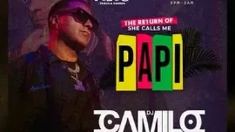 Camilo flyer at Pilo's Miami, still turned into video