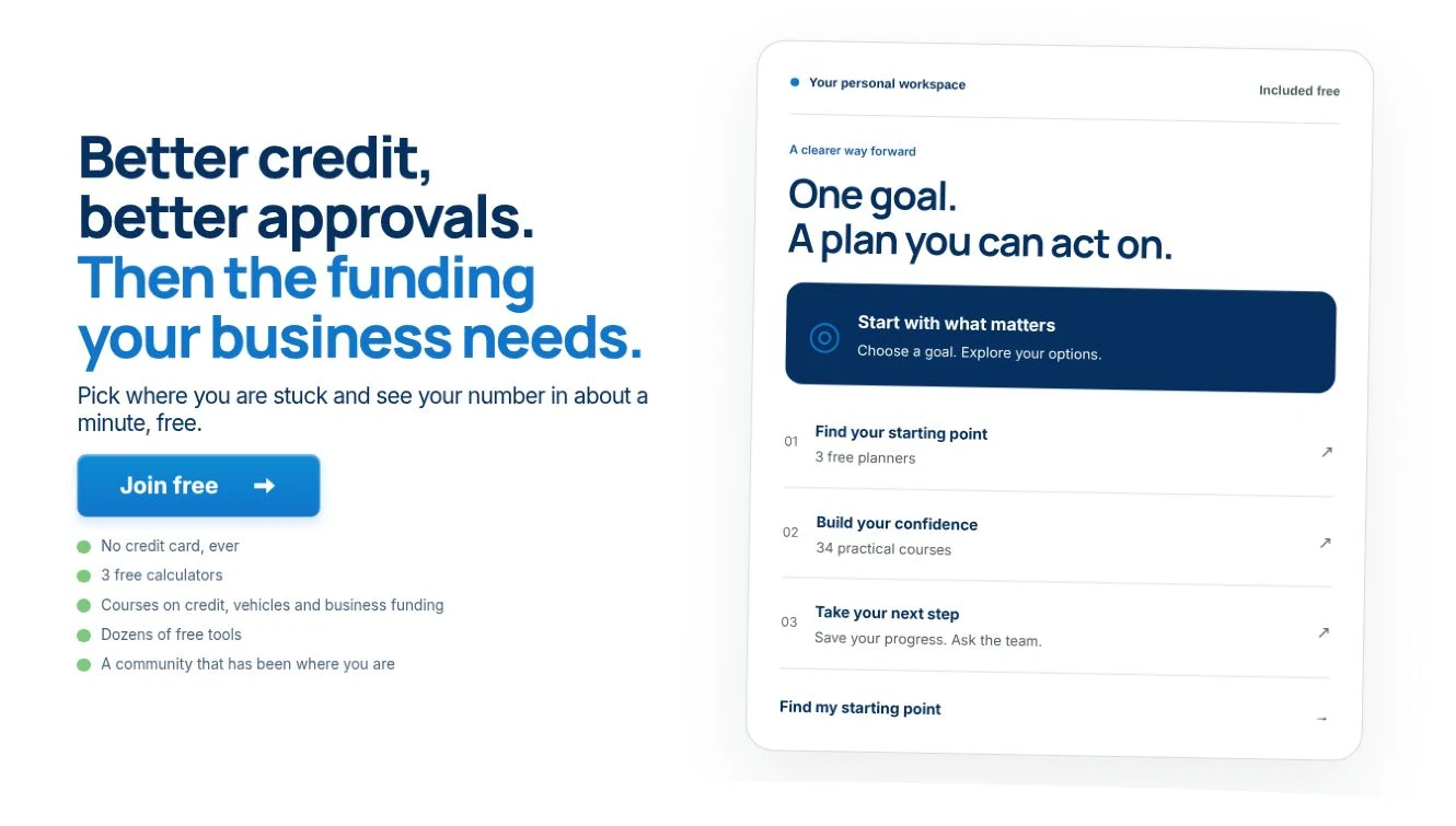Credit & Funding membership template preview