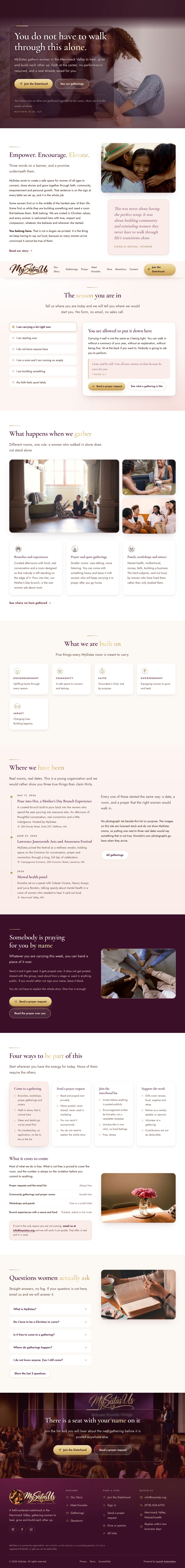 My Sistas women's sisterhood community membership platform built by Launch Automation