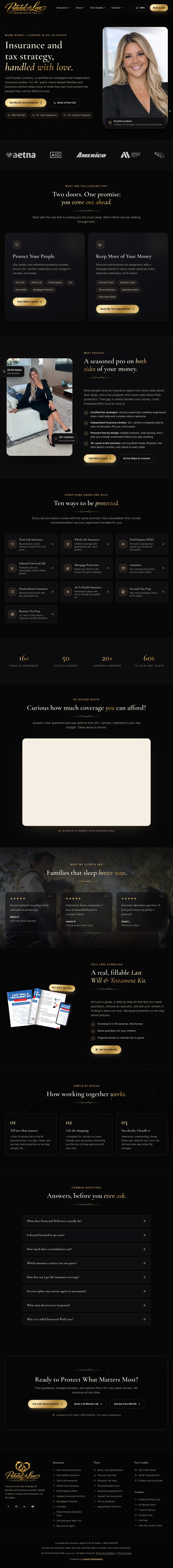 Protected With Love life insurance and tax membership platform